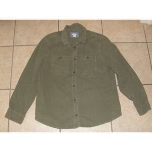 L.L. BEAN Olive Sz XL Thick Soft Cotton Flannel Button Up Long Sleeve Cozy Shirt